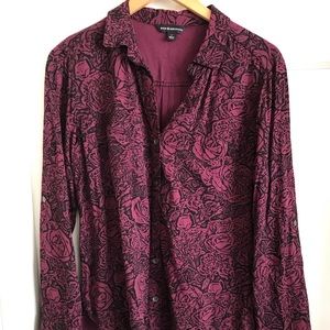 Rock&Republic Roses Graphic Button Down